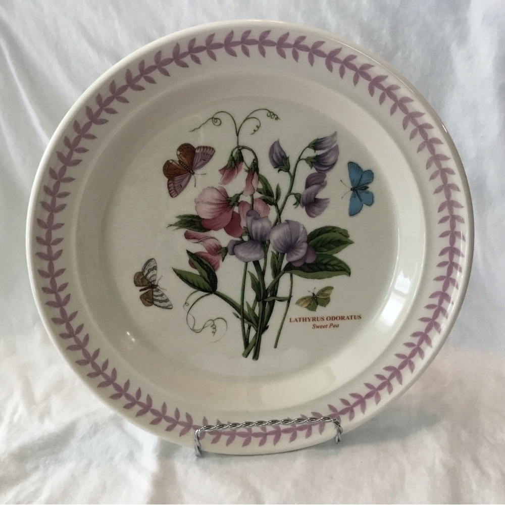Portmeirion Botanic Garden Sweet Pea Floral Plate - Purple and Green